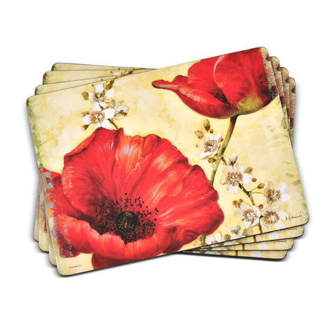Red Poppy Blossoms Placemats & Coasters