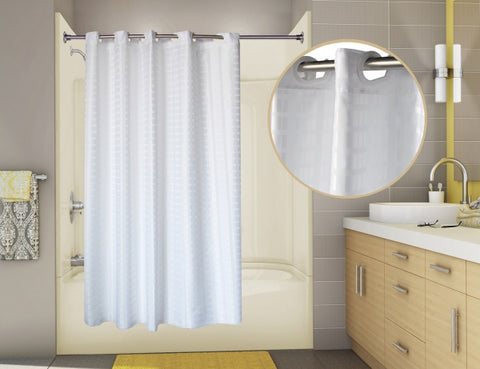 Pre-Hooked Tracks Shower Curtain