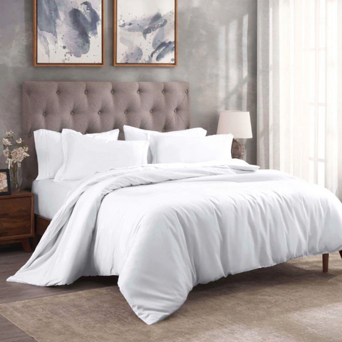 300TC Combed Cotton Solid Duvet Sets
